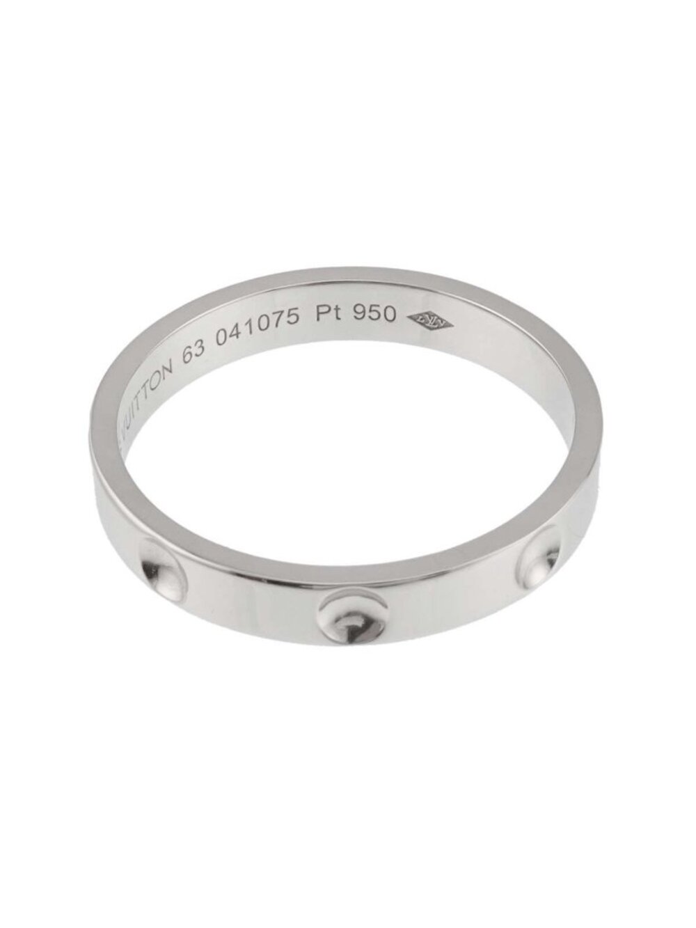★SOLD★ Louis Vuitton Alliance Empreinte 63 Ring Pt Platinum Certificate - Picture 5 of 9